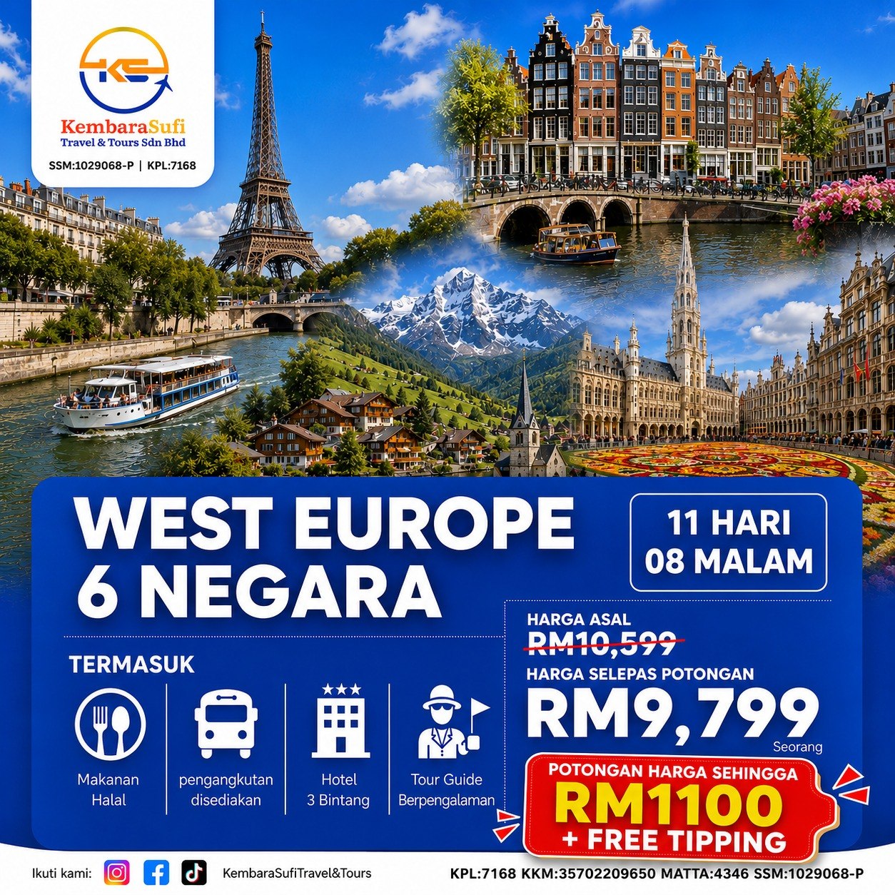 Poster promosi West Europe 6 Negara