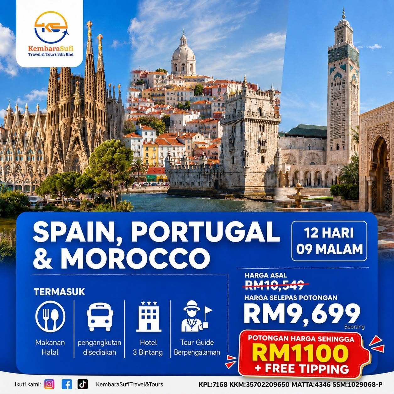Poster promosi Spain, Portugal & Morocco